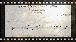 Etude Op10 No3TristesseChopinClassical guitartabSheet Music [upl. by Noam447]