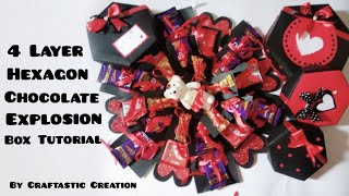 Homemade Hexagonal Chocolate Explosion Box Tutorial  How To Make Chocolate Explosion Box At home [upl. by Ailam]