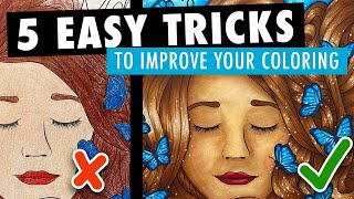 5 EASY TIPS to Instantly Improve Your Adult Coloring Pages [upl. by Erait]