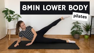 8MIN LOWER BODY PILATES  slim tights and toned legs  no equipment [upl. by Eltsyek751]