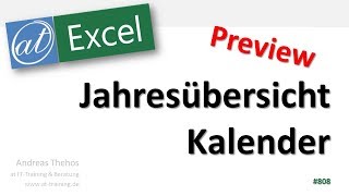 Jahresübersicht in Excel erstellen  Jahresplaner  Kalender  Preview [upl. by Zoe]