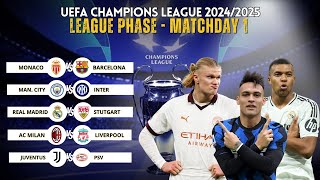 LEAGUE PHASE UEFA Champions League 20242025 Matchday 1  Man City vs Inter  Milan vs Liverpool [upl. by Secundas]