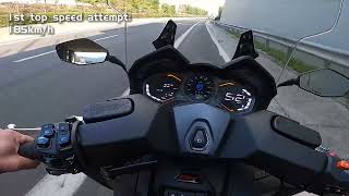 Kymco AK 550 Premium performance tests 0100 top speed and more [upl. by Odidnac]