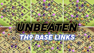 Top 10  Townhall 9 WarTrophyFarming Base Links  New Town Hall 9 Base Designs  Clash Of Clans [upl. by Neryt30]