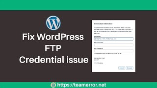 Fix WordPress needs to access your web server  WordPress FTP Credential [upl. by Farleigh]