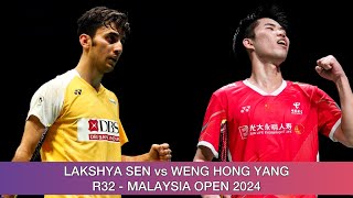 Lakshya Sen vs Weng Hong Yang  Badminton Malaysia Open 2024 [upl. by Estis]