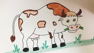 How to draw Cow Easy  Cow drawing easy  Animal drawing  cow cows cowdrawing cowboys art [upl. by Gertrudis]