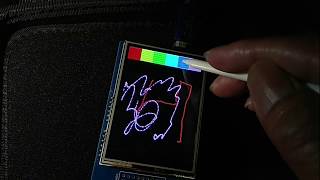 TFT Touch Screen shield ILI9341 8 bit  Uno calibration and simple touch drawing example [upl. by Hardie]