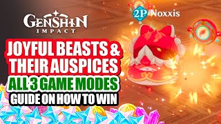 How To Play amp Win Joyful Beasts amp Their Auspices Event Guide Day 1  All 3 Stage Options  Genshin [upl. by Anifesoj]