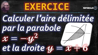 🔴MATHSCLIC EXERCICE  CALCUL DE LAIRE DÉLIMITÉE PAR LA PARABOLE 𝔁−𝔂𝟐 ET LA DROITE 𝔂𝔁𝟔 [upl. by Eirrot]