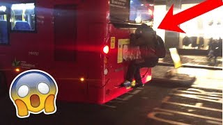 BOY LITERALLY HANGS OFF A MOVING BUS [upl. by Neeroc338]