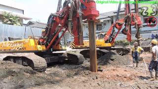 Deep Foundation Drilling Rig Using Auger and Bucket Sany SR150C [upl. by Fay55]