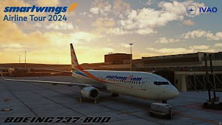 LBBG  LKTB  MSFS  B738 PMDG  IVAO Smartwings Airline Tour 2024 [upl. by Ame]