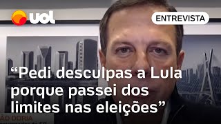 Doria diz que passou dos limites explica desculpas a Lula e afirma que não voltará a concorrer [upl. by Lamej734]