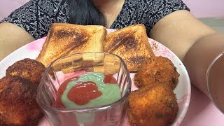 Real Mukbang  Crispy Cheese BallsAloo Cheese Sandwich and Mix Juice [upl. by Farika]