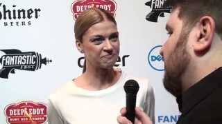 JOHN WICK Adrianne Palicki interview at Fantastic Fest 2014 red carpet [upl. by Isleen898]