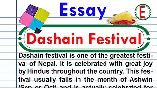 Essay on Dashain Festival  Dashain essay  essay  Dashain essay in English  English Essay Writing [upl. by Lose]