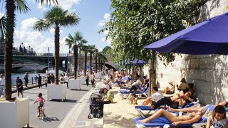 PARIS PLAGES  Parc Rives de Seine SUMMER 29°C  July 9 2022 [upl. by Rambow]