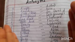 30 October 2024 Antonyms in english ll most used Antonyms in english ll Basic english grammar ll [upl. by Anatnahs]