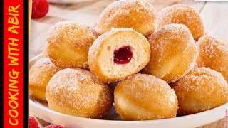 Bakery Style Berliner Donuts Recipe Cooking With Abir [upl. by Hepza]