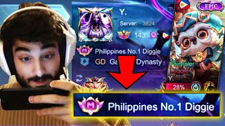 MobaZane vs TOP 1 PH Diggie  PH Server  Mobile Legends [upl. by Aiksas169]