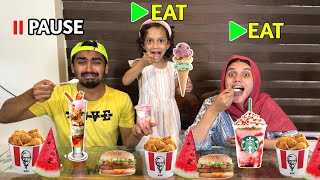 EAT VS PAUSE CHALLENGE  Full അടിയായി കൊളമായ പോരാട്ടം 😂 [upl. by Legin]