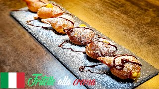 Frittelle di carnevale alla crema pasticcera  Italian Carnival Fritters  Gogosi cu crema [upl. by Hasen802]