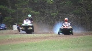 P1 Jiacobbiequots Snowmobile Outlaw Grass Drags 2012 Racing Footage [upl. by Ardni]