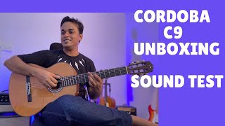 Cordoba C9 Unboxing and Sound test  Classical Guitar  Silent Review [upl. by Marron]