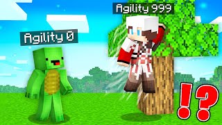 JJ Having 999 AGILITY Speedrunner vs Mikey Having 0 AGILITY Hunter in Minecraft Maizen [upl. by Babbie]