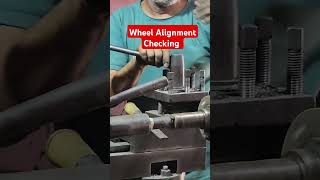 Wheel Alignment Checking with Lath Mechin wheelalignment wheels checking lathemachine [upl. by Norm]