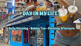 DAY IN MY LIFE ✩ Getting a Belly Piercing Bubble Tea amp Piercing Aftercare 🤍  Pittsburgh Pa📍 [upl. by Laehcar]