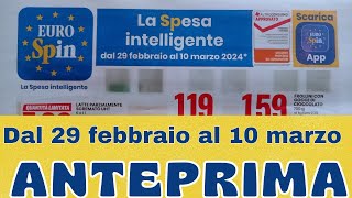 Volantino EUROSPIN dal 29 febbraio al 10 marzo anteprima [upl. by Eeslehc]