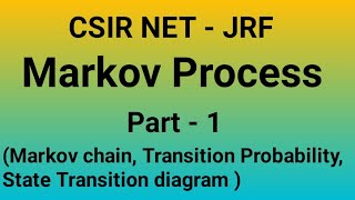 Markov process for CSIR  NET JRF  Markov Chain  Transition Probability  State transition diagram [upl. by Eniretak]