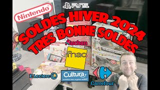 GROS LOT SOLDES HIVER 2024  Carrefour fnac les meilleurs Auchan jeu presque gratuit [upl. by Ravert]