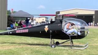 Betty Boop Brantly B2B Helicopter Start up and takeoff in 2013 [upl. by Eleni342]