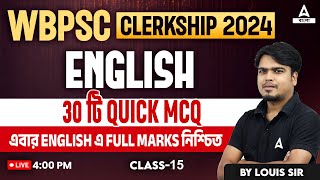 PSC Clerkship English Class  WBPSC Clerkship English Question and Answers  Class 15 [upl. by Atikat]