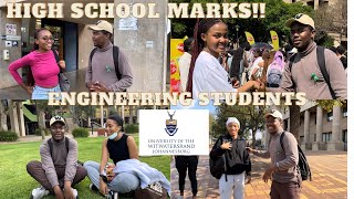 Asking Wits Engineering Students their Grade 12 Final marks for Maths and Physics [upl. by Airamzul]