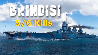 World of WarShips Brindisi  56 Kills [upl. by Rakel]