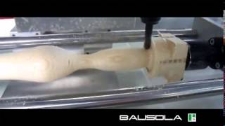 BAUSOLA  Tornitura gamba in legno con pantografo CNC a 4 assi  Lathe with 4axis CNC pantograph [upl. by Au]