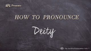 How to Pronounce Deity Real Life Examples [upl. by Indnahc]