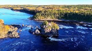 Nonosabasut rock island  Exploits River  Grand Falls Windsor Newfoundland and Labrador Canada [upl. by Deedahs]