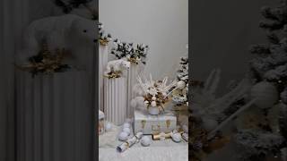 Christmas home decor ideas 2024 White and gold Christmas tree christmas decor shorts [upl. by Chemaram]