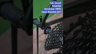 cek Sound Free Hub STRUMMER HR10 60T Ratchet wheelset 700c [upl. by Mitzl]