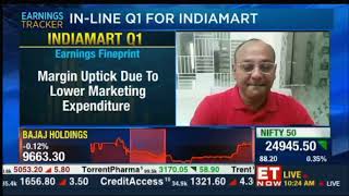 IndiaMART InterMESH Q1 FY25 Results  ET Now [upl. by Yliak]