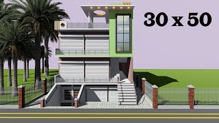 30 BY 50 BESMENT SHOP PLAN  30X50 BESMENT CAR PARKING  3050 SHOP ELEVATION [upl. by Gilburt]