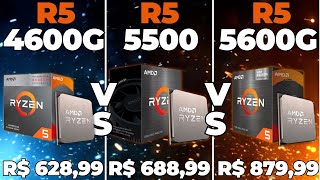 Ryzen 5 4600G VS Ryzen 5500 vs Ryzen 5 5600G  Testes Comparativo [upl. by Ahsienahs]