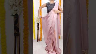 Drape your satin saree in Beautiful party wear styleday43365sareedrapings fashion sareetying [upl. by Map]