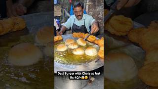 Desi Burger with Chole at Just Rs 40😱😵 Indian Street Food [upl. by Carlie]