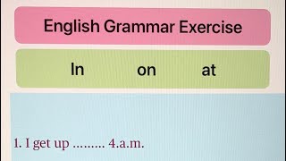 Prepositions  in at on  English Grammar [upl. by Enoryt]